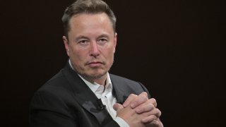 SpaceX, Twitter and electric car maker Tesla CEO Elon Musk looks on as he speaks during his visit at the Vivatech technology startups and innovation fair at the Porte de Versailles exhibition center in Paris, on June 16, 2023. (Photo by Alain JOCARD / AFP) (Photo by ALAIN JOCARD/AFP via Getty Images)