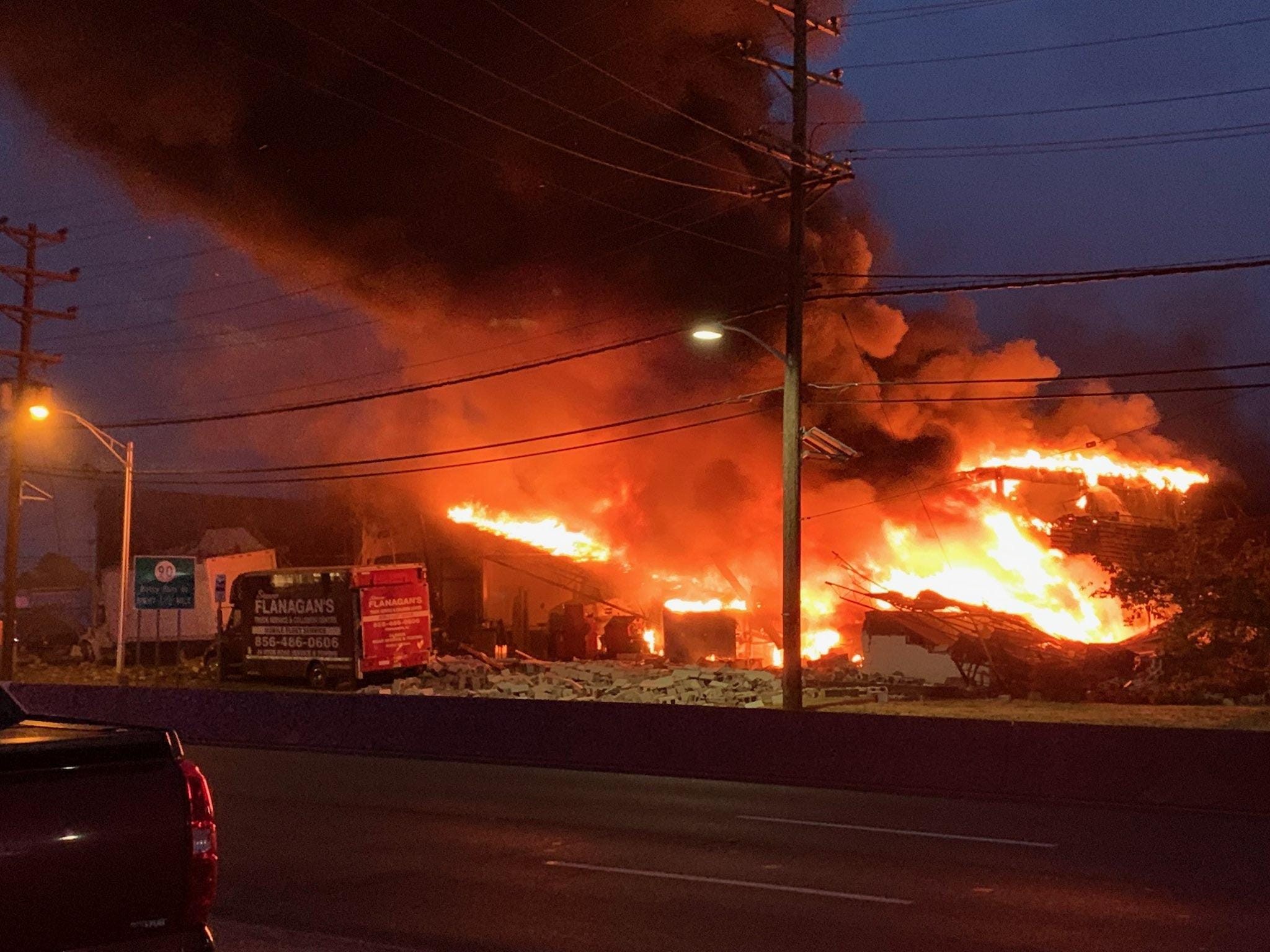 Structure fire closes parts of Route 130 in New Jersey – NBC10