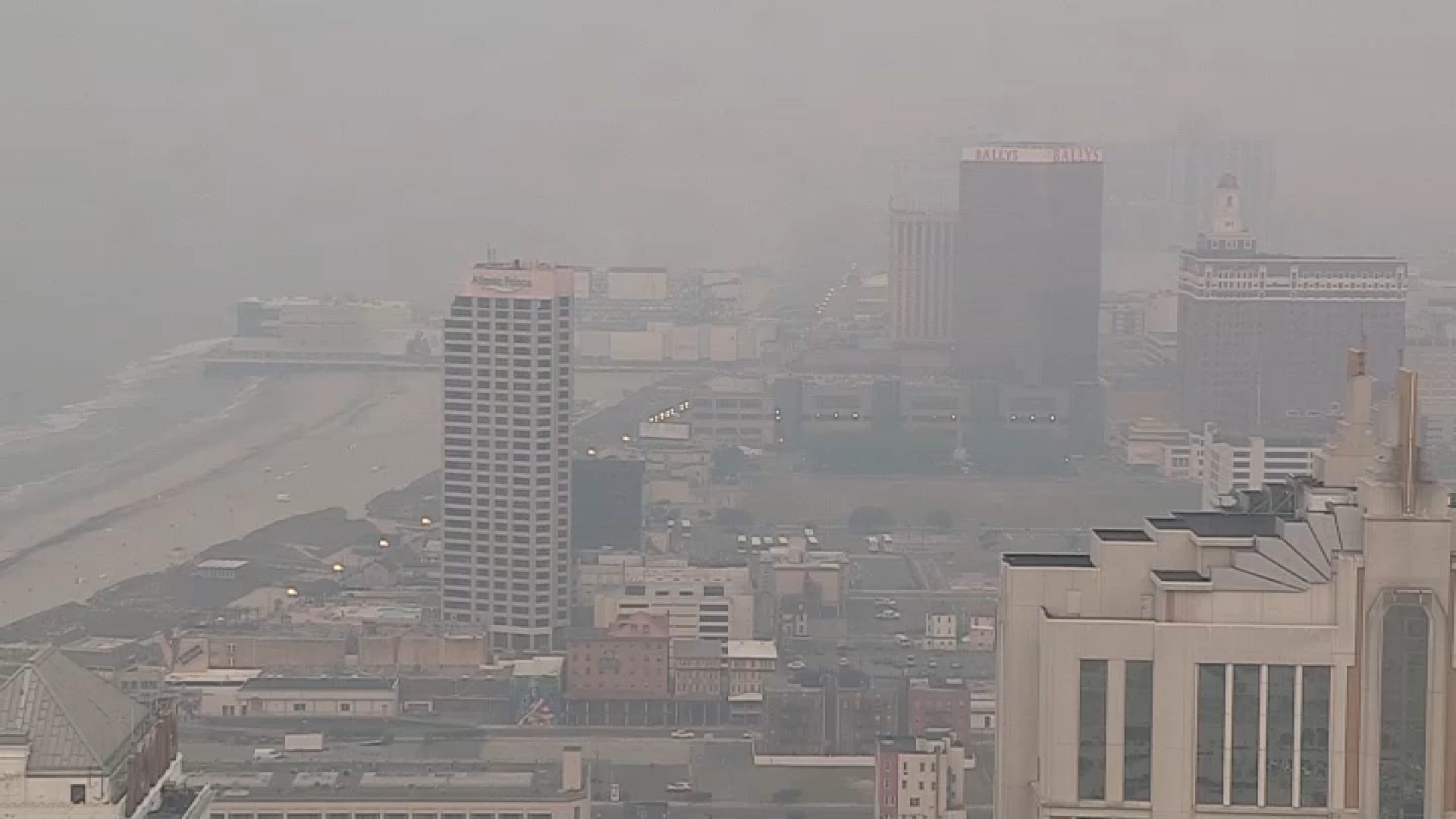 Haze over Atlantic City skyline