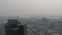 A haze over Center City Philadelphia