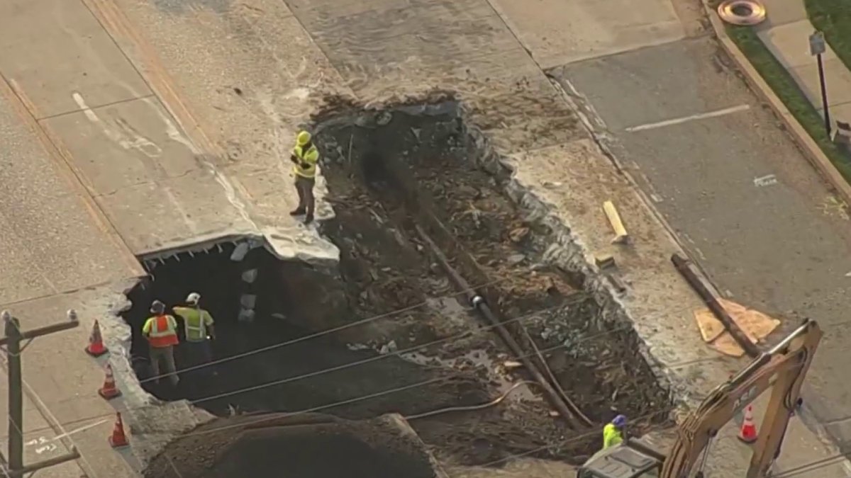 Working to repair massive king of prussia sinkhole nbc10 philadelphia