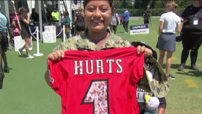 Philadelphia Eagles honor military with jerseys during training camp –  NBC10 Philadelphia