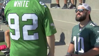 Eagles fans been waiting for this': People line up to buy throwback kelly  green jerseys – NBC10 Philadelphia