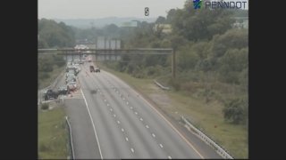 Traffic is rerouted off of I-95 due to police activity on Sunday afternoon.
