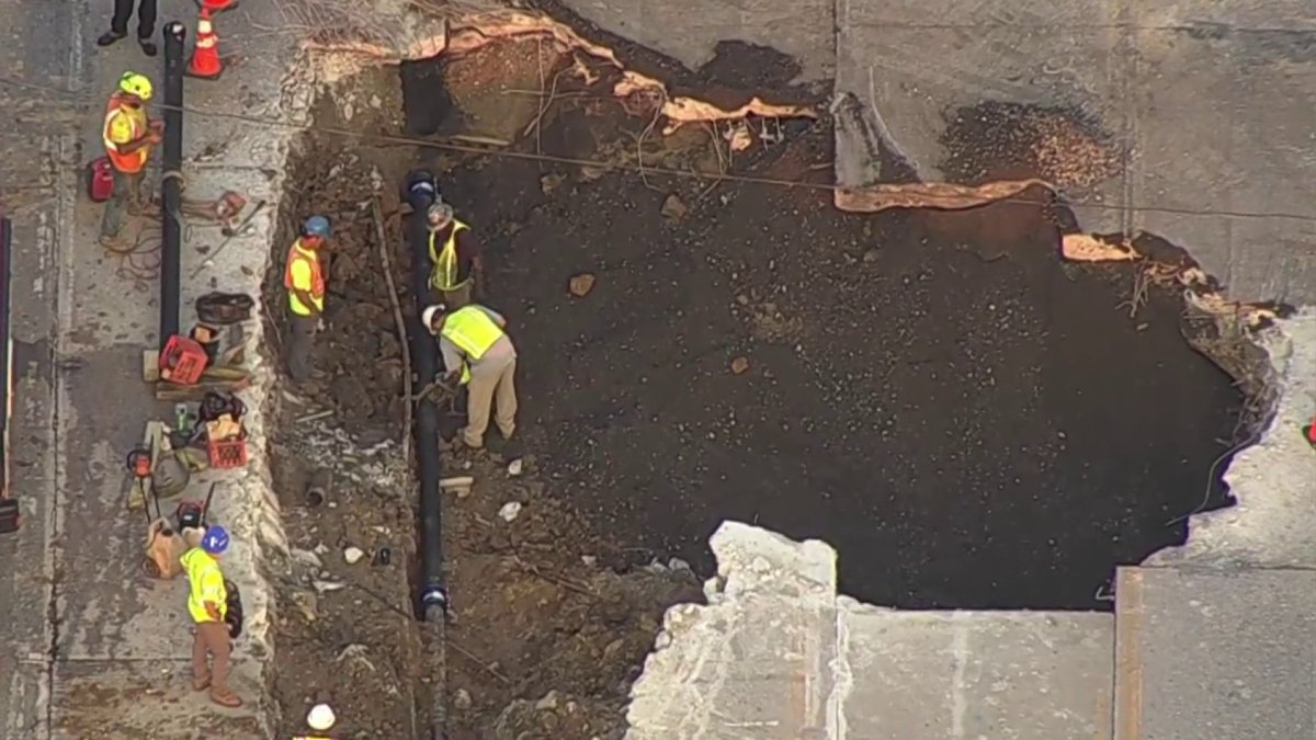 Route 202 closed in King of Prussia, PA, due to massive sinkhole. How