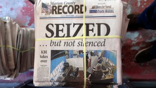 A stack of the latest weekly edition of the Marion County Record