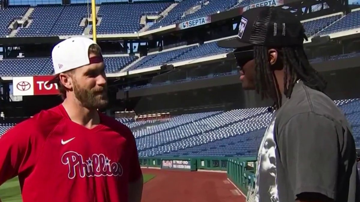 Happy to help the Phillies at first, Bryce Harper living in the moment