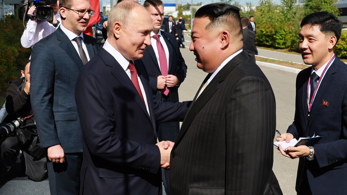 Putin gives Kim Jong Un tour of rocket launch center as leaders meet