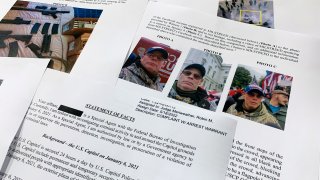 FILE – The statement of facts to support the arrest warrant for Rodney Milstreed of Finksburg, Md., is photographed Tuesday, May 24, 2022 in Washington.