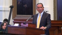 Defense attorney Tony Buzbee, of Houston, delivers his opening remarks in the Ken Paxton impeachment trial, Sept. 5, 2023.