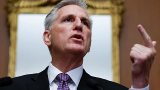 U.S. House Speaker Kevin McCarthy (R-CA) speaks to reporters during a press briefing about a looming shutdown of the U.S. government at the U.S. Capitol in Washington, U.S. September 29, 2023.