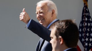 Joe Biden gives a thumbs up