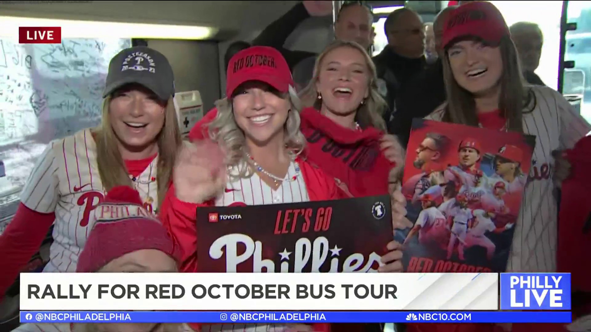 Phillies fans celebrate during Rally for Red October bus tour – NBC10  Philadelphia