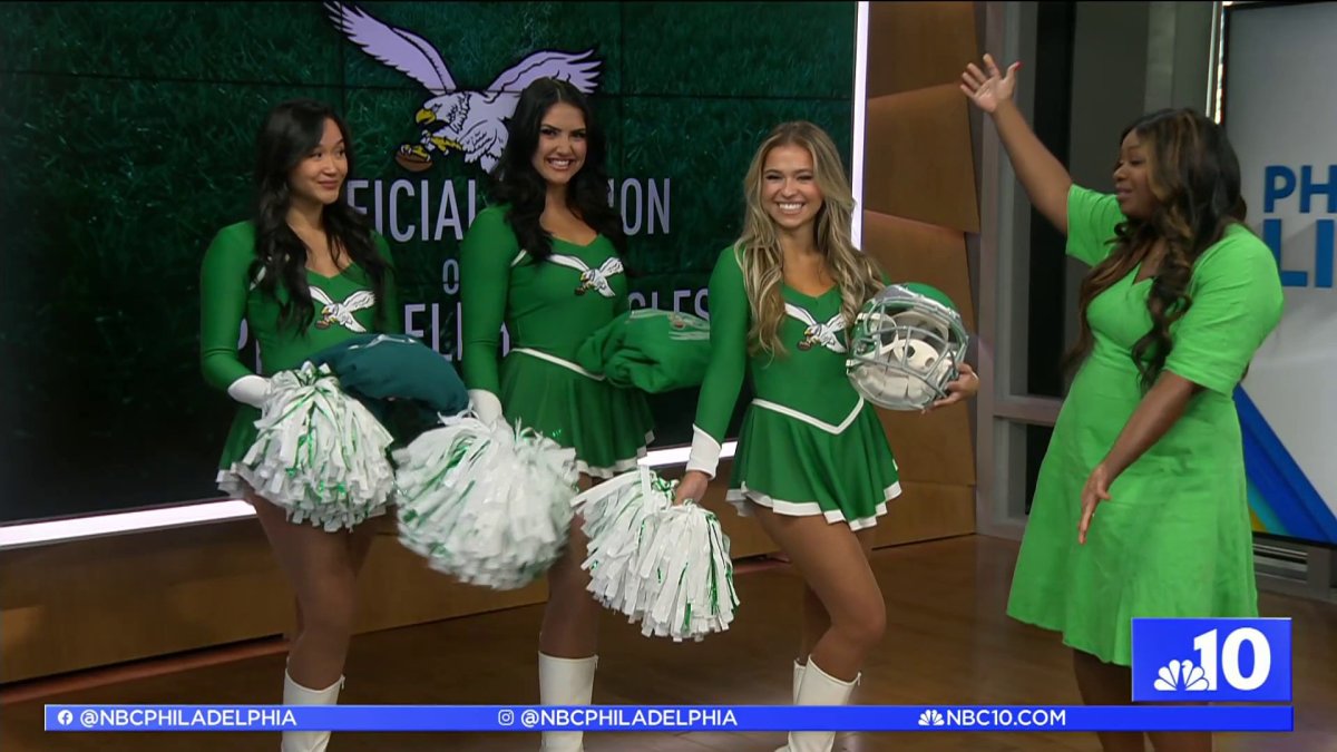 Eagles cheerleaders unveil new kelly green uniforms NBC10 Philadelphia