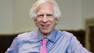 Judge Arthur Engoron poses for a picture in his courtroom in New York, Thursday, Sept. 28, 2023.