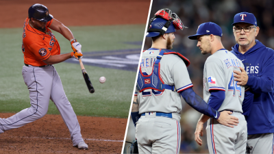 Astros lose finale vs. Rangers after benches clear