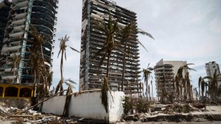 View of damages caused by the passage of Hurricane Otis in Acapulco