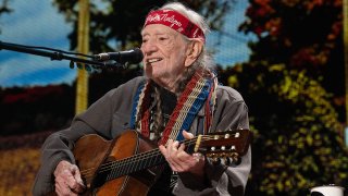 Willie Nelson performs onstage during the Farm Aid Music Festival at the Ruoff Music Center in Noblesville, Indiana, on Sept. 24, 2023.