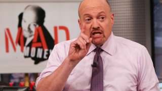 Jim Cramer on the set of Mad Money.