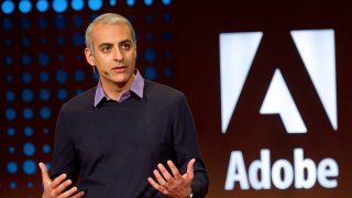 David Wadhwani, senior vice president of digital media for Adobe, speaks during the launch of Adobe Creative Cloud and CS6 in San Francisco, April 23, 2012.
