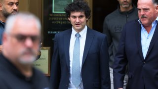FTX Founder Sam Bankman-Fried leaves Manhattan Federal Court after a court appearance on June 15, 2023 in New York City.