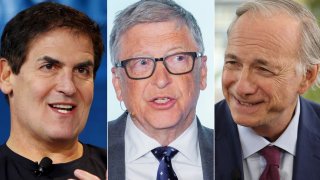 Marc Cuban (L), Bill Gates (C) and Ray Dalio (R)