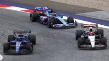 SPIELBERG, AUSTRIA - JULY 02: Alexander Albon of Thailand driving the (23) Williams FW45 Mercedes leads Yuki Tsunoda of Japan driving the (22) Scuderia AlphaTauri AT04 and Esteban Ocon of France driving the (31) Alpine F1 A523 Renault on track during the F1 Grand Prix of Austria at Red Bull Ring on July 02, 2023 in Spielberg, Austria. (Photo by Bryn Lennon - Formula 1/Formula 1 via Getty Images)