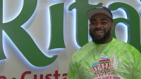 Rita's celebrates Brandon Graham's Eagles games played record with kelly green water ice