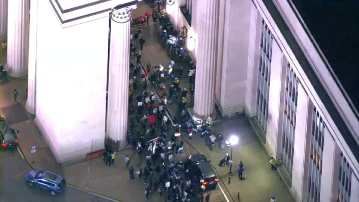 Pro-Palestine protesters march through Center City to 30th Street