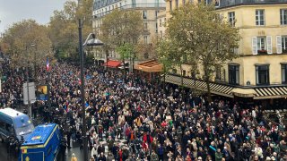 Thousands gather for a march against antisemitism in Paris