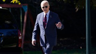 President Joe Biden walks across the South Lawn of the White House in Washington, Nov. 14, 2023, to board Marine One as he heads to San Francisco for the Asia-Pacific Economic Cooperation (APEC) summit.