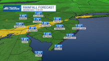 Map shows estimated rainfall totals