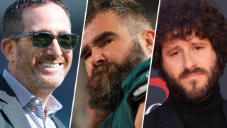 Howie Roseman, Jason Kelce and Lil Dicky in a triple photo