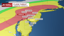Map shows the risk for flooding in Philadelphia region and beyond.