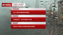 Graphic shows Friday night storm impacts.