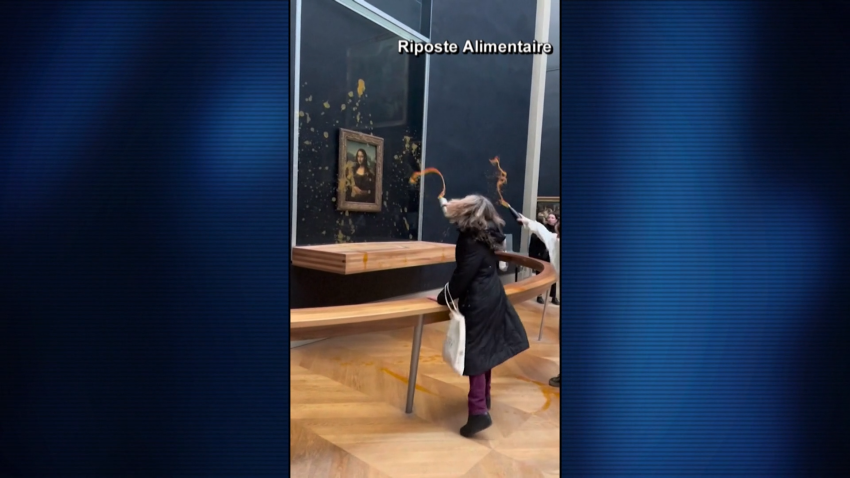 Activists throw soup at the Mona Lisa