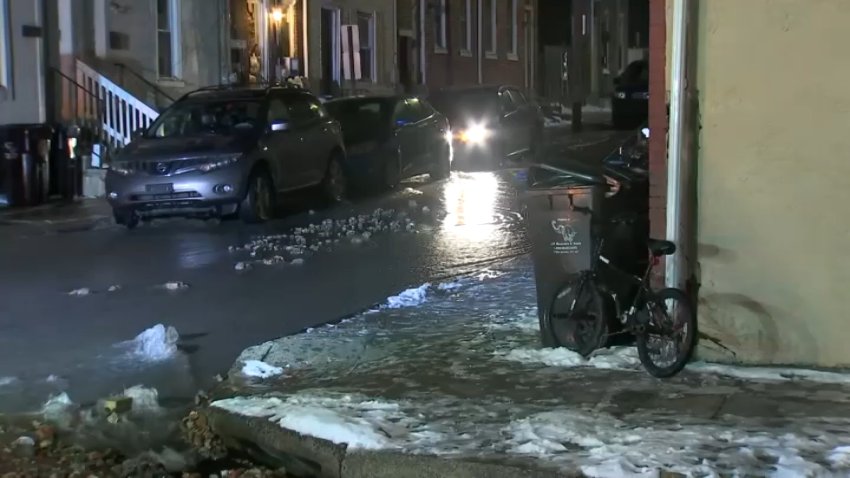 Water flowing on street