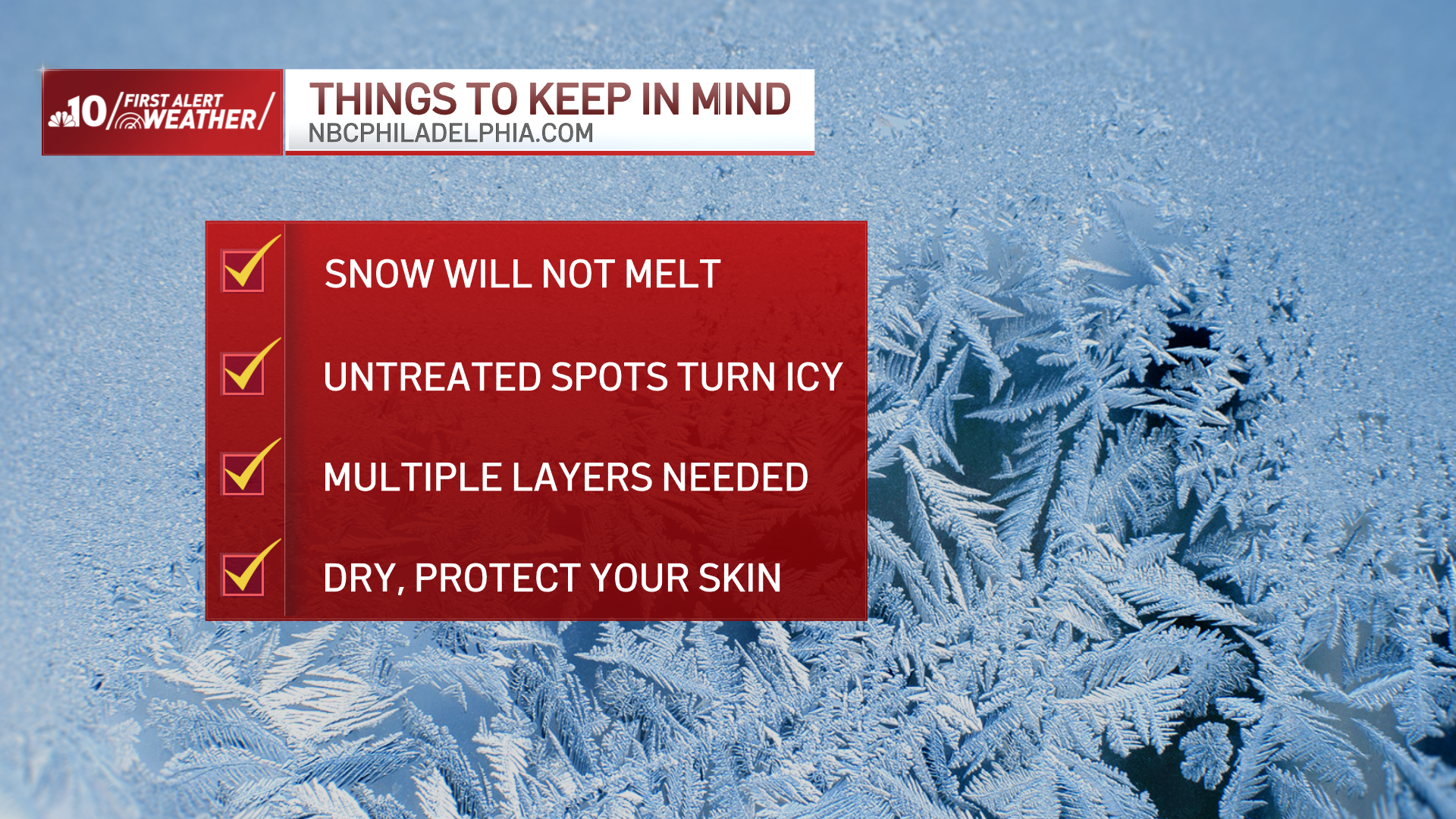 Things to keep in mind as temps plummet after snow fell.