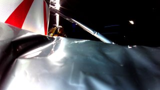 A camera on Astrobotic Technology's lander -- mounted atop a payload deck -- shows insulation during Monday's launch.