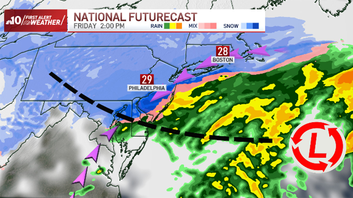 Map shows weather conditions expected Friday afternoon