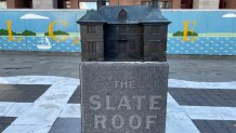 This model of the Slate Roof House, William Penn's former home, would be removed as part of a proposal to renovate Welcome Park in Philadelphia's Old City neighborhood.
