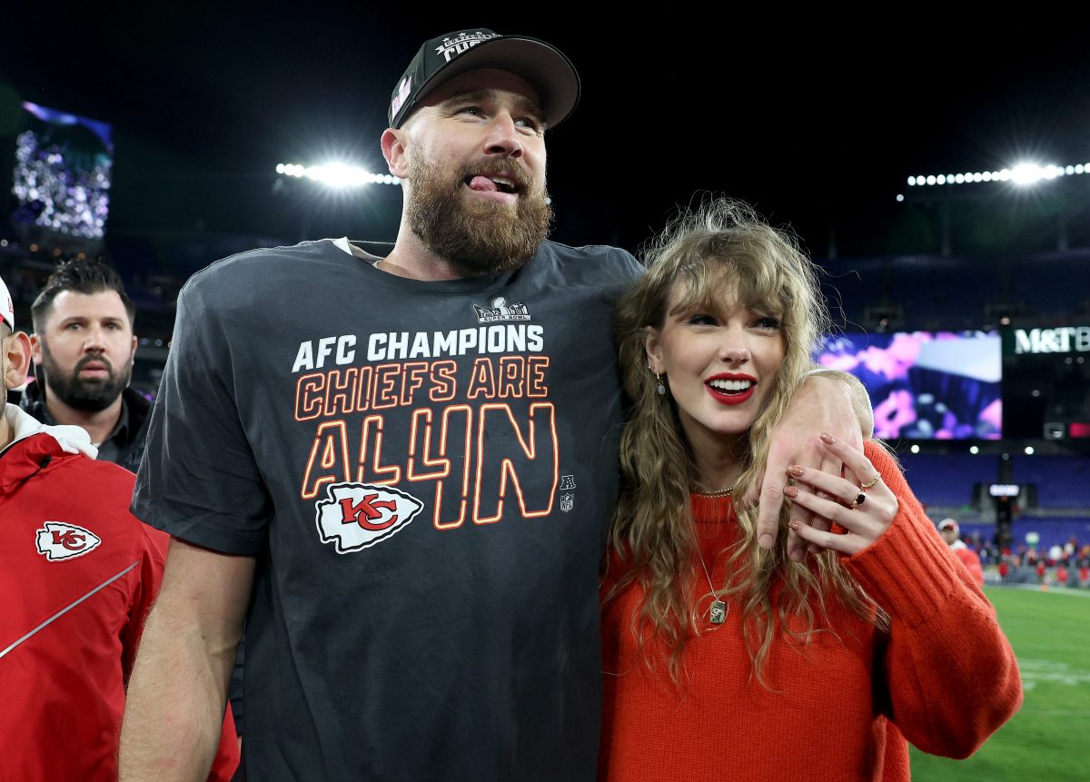 Taylor Swift arrives to watch Travis Kelce in the Super Bowl NBC10