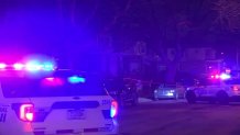 Police investigate after a man was shot in the hip along Godfrey Avenue in Philadelphia's East Germantown neighborhood early Sunday.