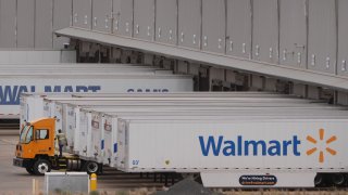 Trailers are moved around at a Walmart Distribution center on May 19, 2022 in St George, Utah. 