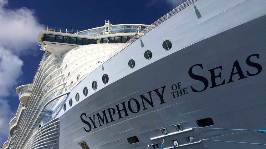 Royal Caribbean Symphony of the Seas is the fourth Oasis-class ship for the cruise line, and inherited the title of world&apos;s largest cruise ship. (Richard Tribou/Orlando Sentinel/Tribune News Service via Getty Images)