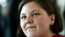 Elizabeth Carr, 20, the first child born through in-vitro fertilization in the U.S., attends a World Infertility Month dinner at the United Nations May 15, 2002 in New York City. A panel of children conceived through the reproductive technology addressed attendees of the dinner.