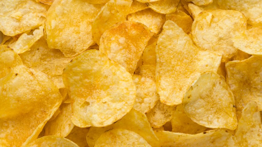 Pile of potato chips