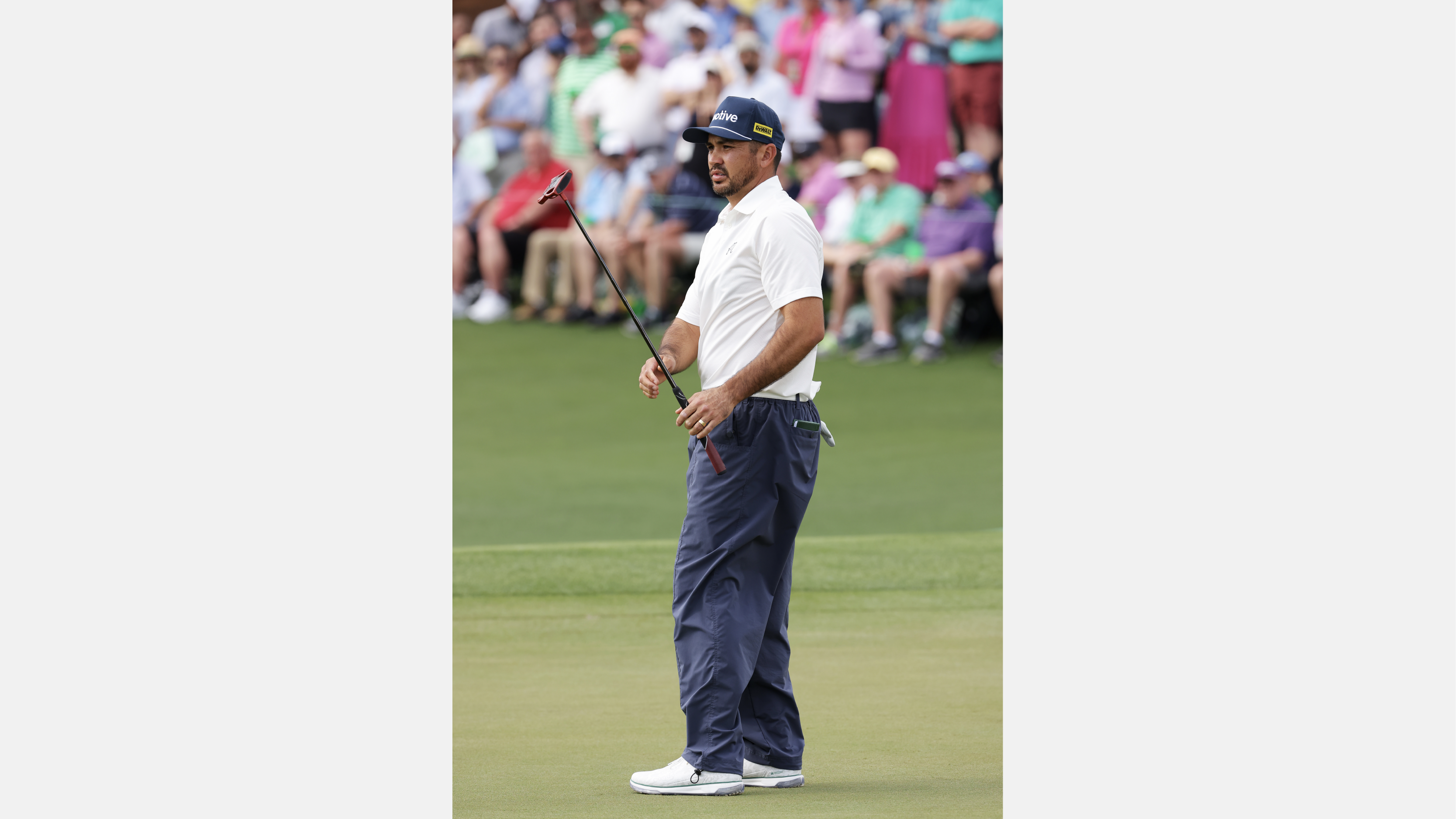 Jason Day during the first round of the 2024 Masters Tournament.