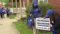 Camden school district officials travel door-to-door to promote free preschool program