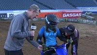 NBC10's Brenna Weick tries to rev her engine as dirt bikers take over The Linc this weekend